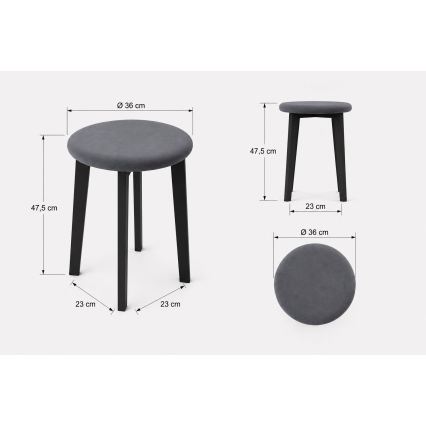 Tabure KUBE Ø 36 cm bijela/siva