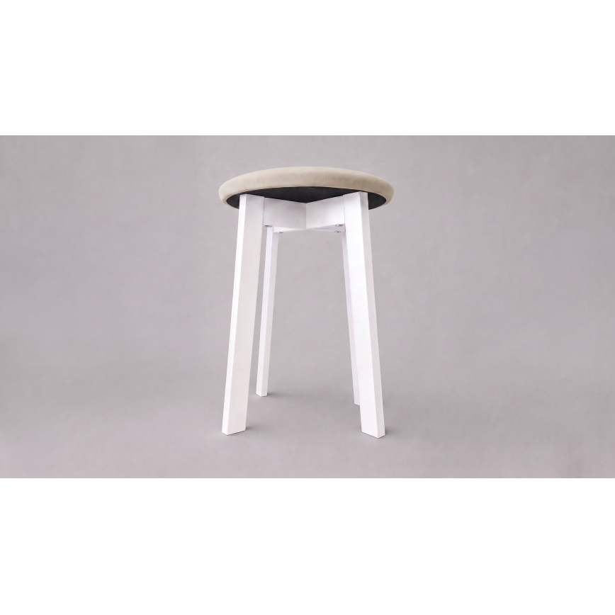 Tabure KUBE Ø 36 cm bijeli/bež