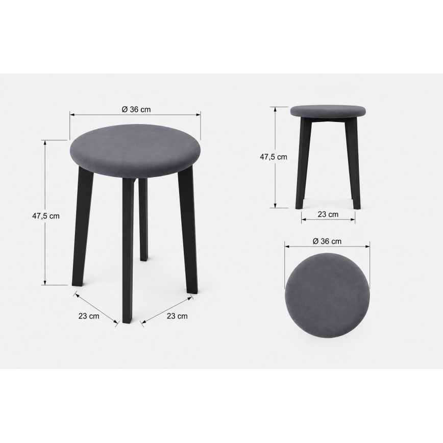 Tabure KUBE Ø 36 cm bijeli/bež