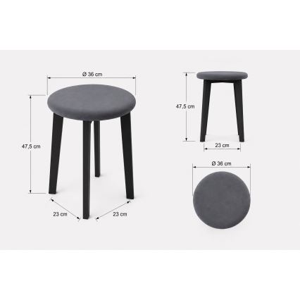 Tabure KUBE Ø 36 cm crna/bež