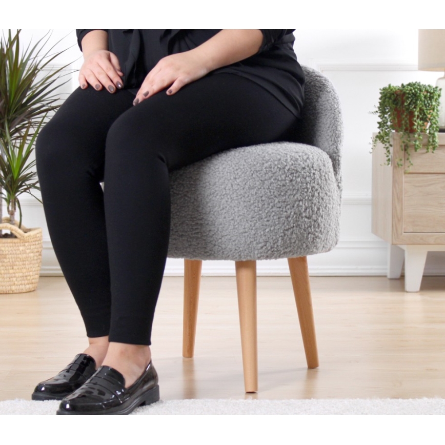 Tabure MIKI, promjer 46 cm, siva