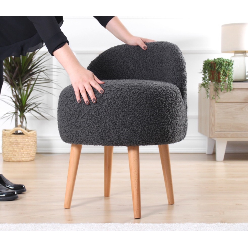 Tabure MIKI, promjer 46 cm, tamnosiva