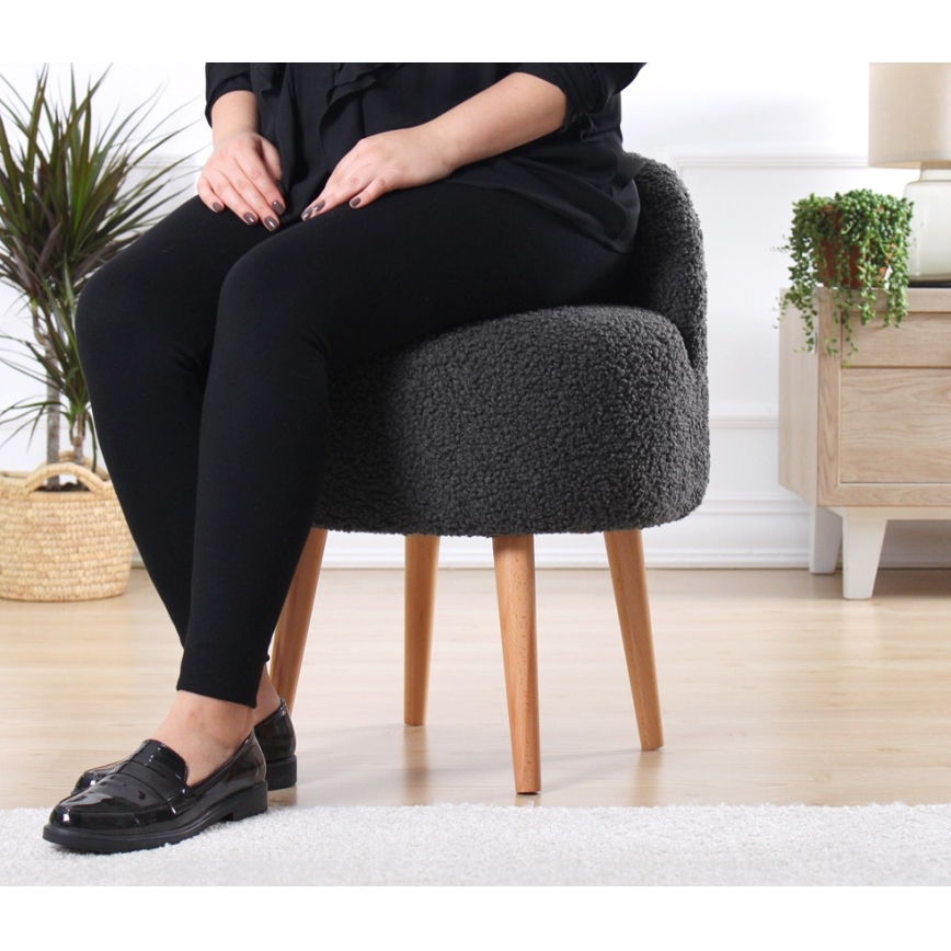 Tabure MIKI, promjer 46 cm, tamnosiva