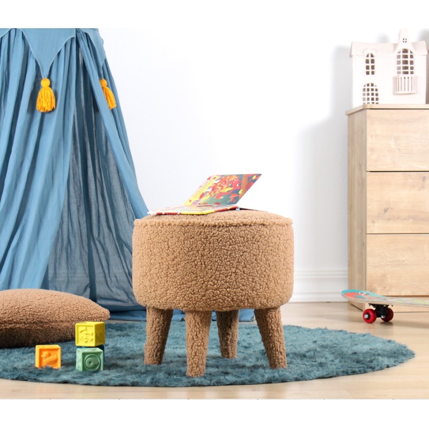 Tabure PIXI, promjer 38 cm, smeđi