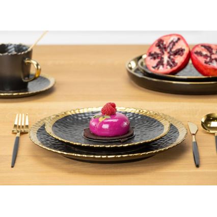 Jelovnik tanjur KATI 25 cm crna/zlatna