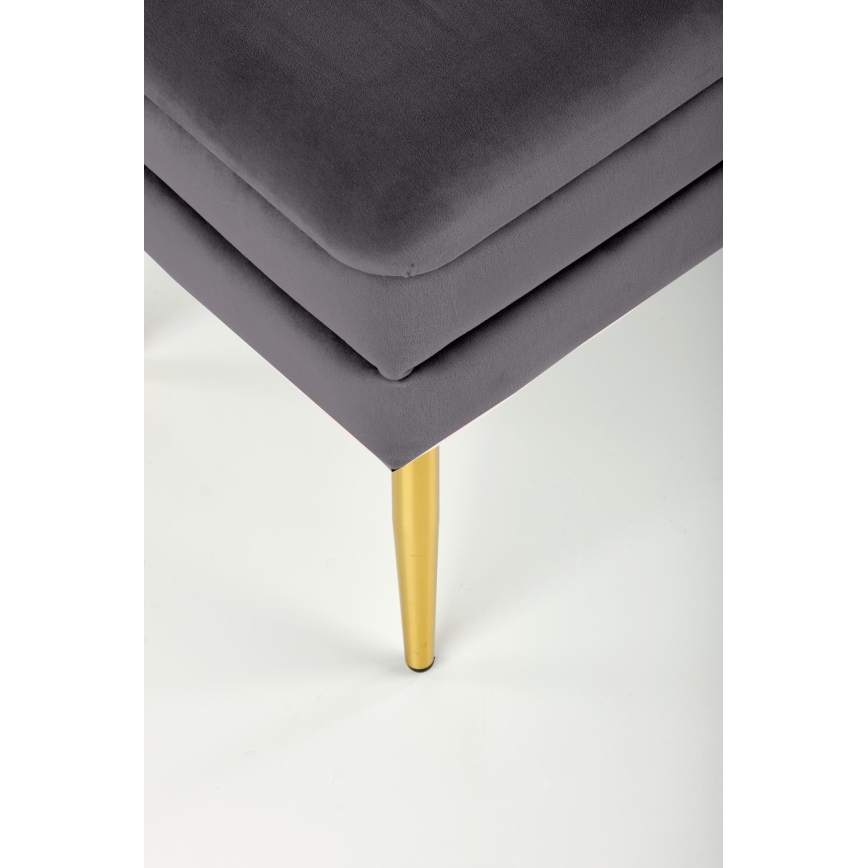 Tapecirana klupa sa skladišnim prostorom VELVA 37x78 cm siva/zlatna