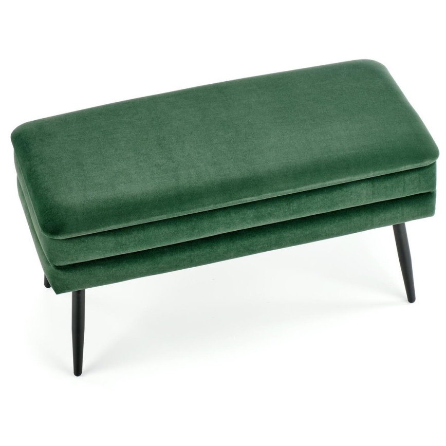 Tapecirana klupa sa skladišnim prostorom VELVA 37x78 cm zelena/crna