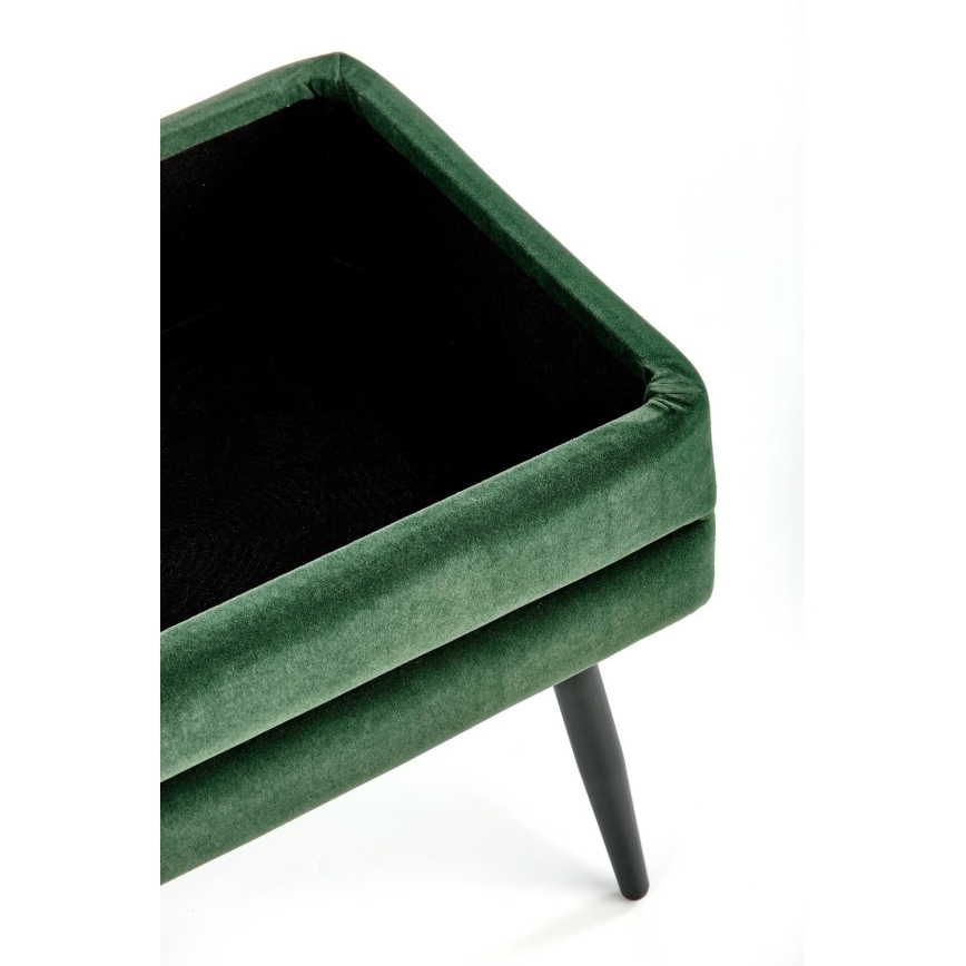 Tapecirana klupa sa skladišnim prostorom VELVA 37x78 cm zelena/crna