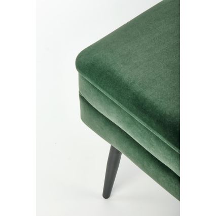 Tapecirana klupa sa skladišnim prostorom VELVA 37x78 cm zelena/crna