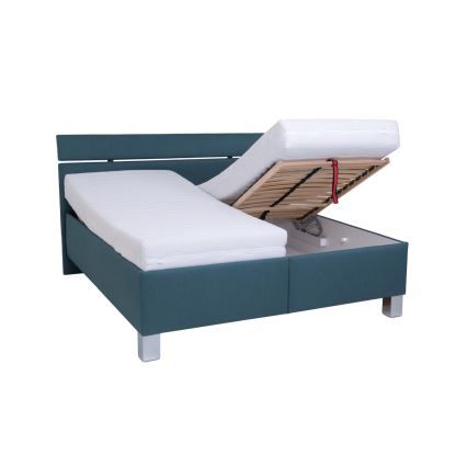 Tapecirana krevet s prostorom za odlaganje bez madraca ALIS 160x200 cm tirkizna