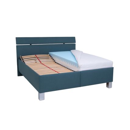 Tapecirana krevet s prostorom za odlaganje bez madraca ALIS 160x200 cm tirkizna