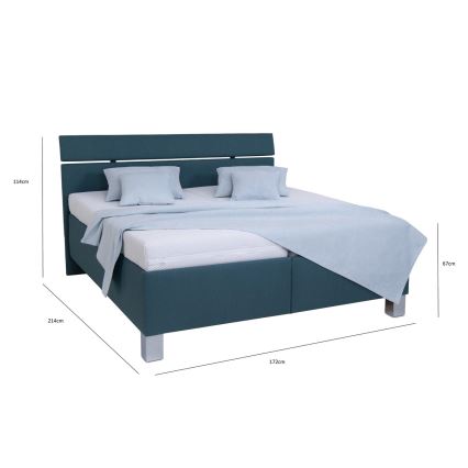 Tapecirana krevet s prostorom za odlaganje bez madraca ALIS 160x200 cm tirkizna