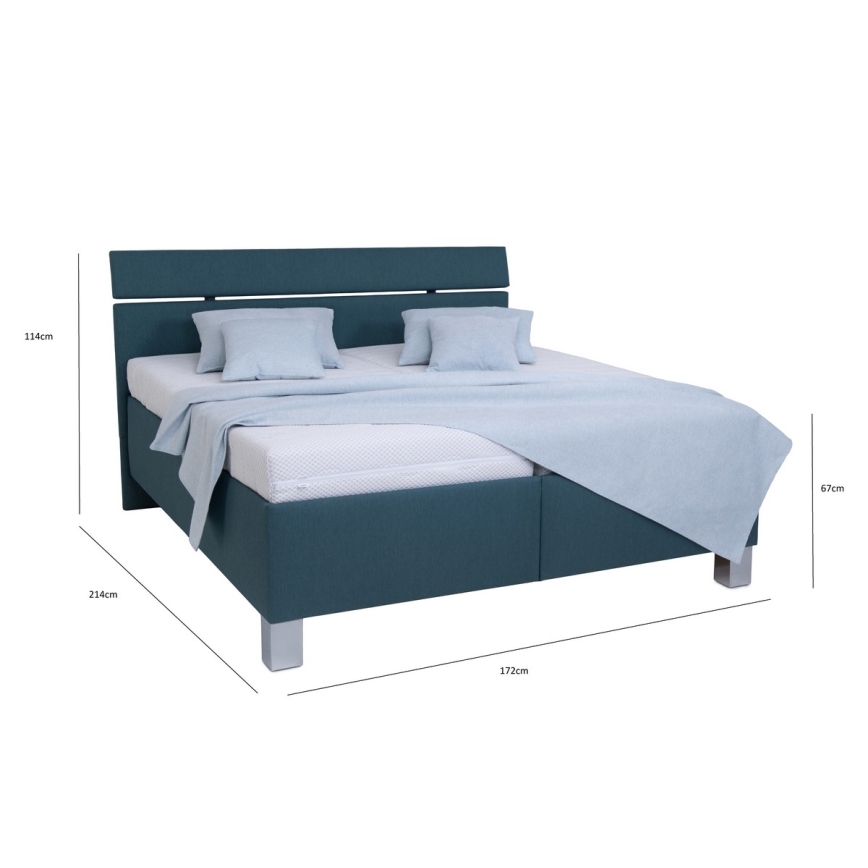Tapecirana krevet s prostorom za odlaganje bez madraca ALIS 160x200 cm tirkizna