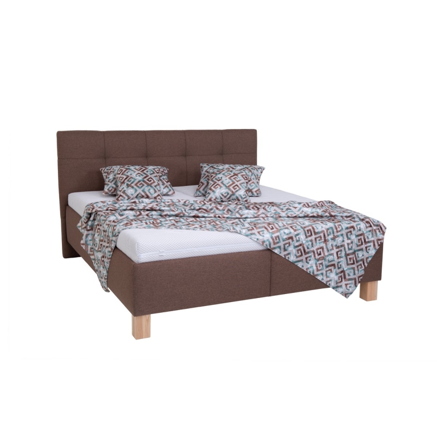 Tapecirana krevet s prostorom za pohranu bez madraca MARIA 160x200 cm smeđa