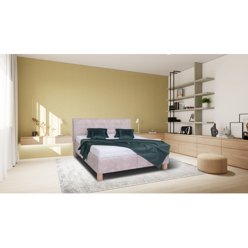 Tapecirana krevet s prostorom za pohranu bez madraca VIOLET 160x200 cm bež