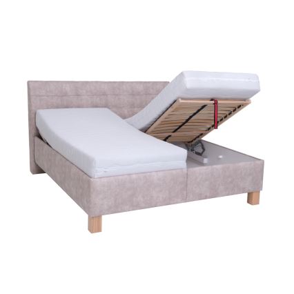 Tapecirana krevet s prostorom za pohranu bez madraca VIOLET 160x200 cm bež