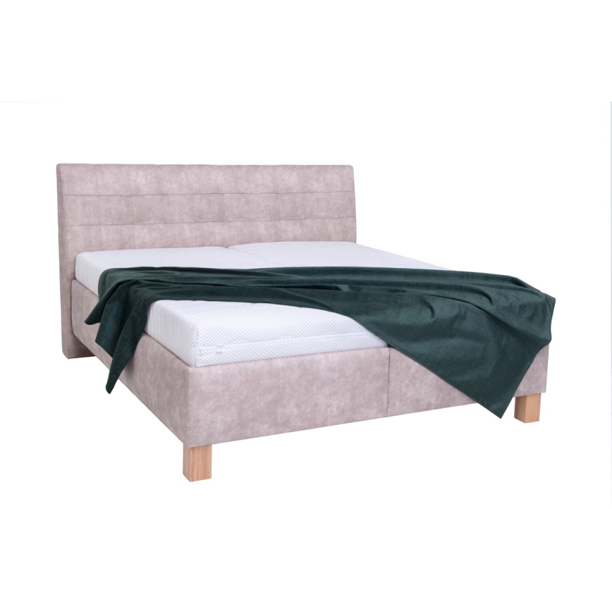 Tapecirana krevet s prostorom za pohranu bez madraca VIOLET 160x200 cm bež
