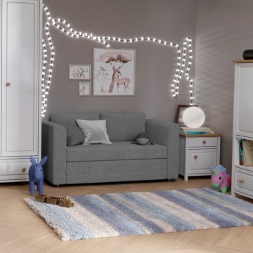Tapecirana rasklopiva dvosjedna sofa s naslonima za ruke LAYLA, siva