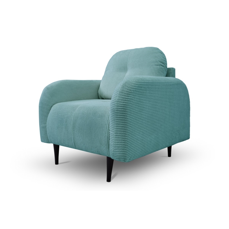 Tapecirana tirkizna fotelja CLOUDY