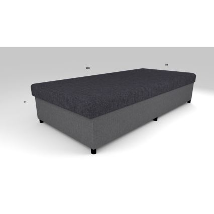 Tapecirani dnevni krevet s prostorom za pohranu CORY 80x200 siva