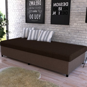 Tapecirani dnevni krevet s prostorom za pohranu CORY 80x200 smeđa
