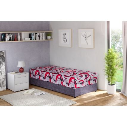 Tapecirani dnevni krevet s prostorom za pohranu ESTEL 90x200 cm siva
