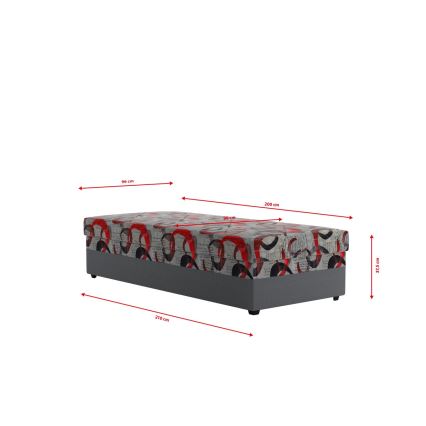 Tapecirani dnevni krevet s prostorom za pohranu ESTEL 90x200 cm siva