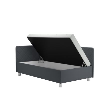 Tapecirani dnevni krevet s prostorom za pohranu i madracem EMILE 110x200 cm siva