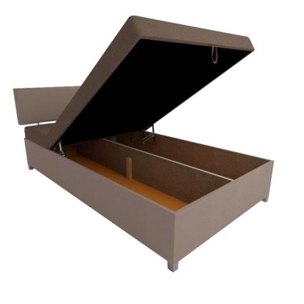 Tapecirani ležaj s podesivim naslonom i spremištem DALLAS 108x205 cm smeđa/tamno-smeđa