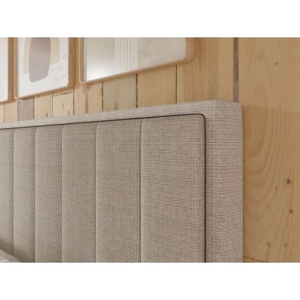 Tapecirani krevet s madracima i nadmadracem te s prostorom za pohranu ALICIA 180x200 cm u bež boji