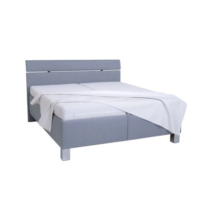 Tapecirani krevet s madracem i spremišnim prostorom ALIS 160x200 cm svijetlo siva