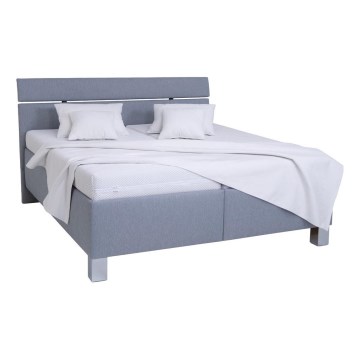 Tapecirani krevet ALIS 180x200 cm s madracem i spremištem, u svijetlosivoj boji