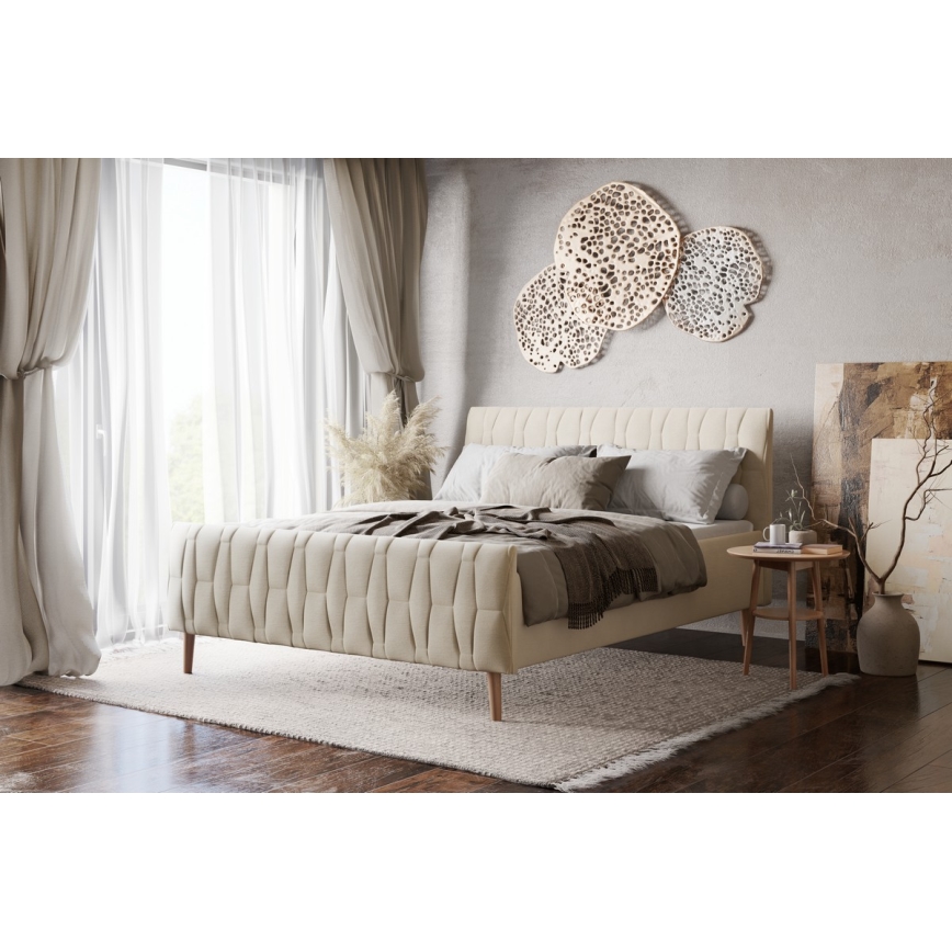 Tapecirani krevet bez madraca FLORA 180x200 cm bež