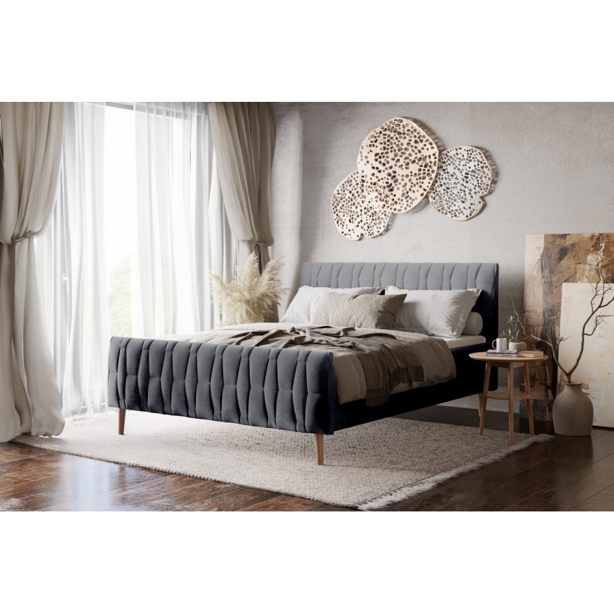 Tapecirani krevet bez madraca FLORA 180x200 cm siva