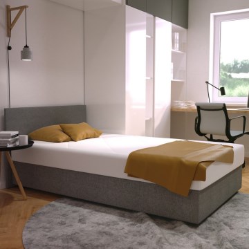 Tapecirani krevet DARIA 120x200 cm s prostorom za pohranu i madracem, siva