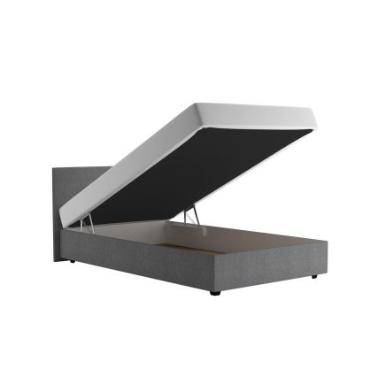 Tapecirani krevet DARIA 120x200 cm s prostorom za pohranu i madracem, siva