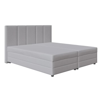 Tapecirani krevet ISABEL 160x200 s madracem s oprugama i prostranim spremištem, svijetlosive boje