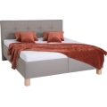 Tapecirani krevet MARIA 160x200 cm s madracem i spremištem, taupe