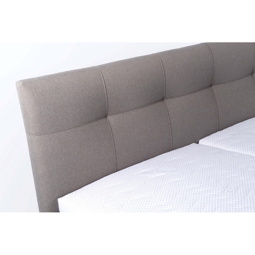 Tapecirani krevet MARIA 160x200 cm s madracem i spremištem, taupe