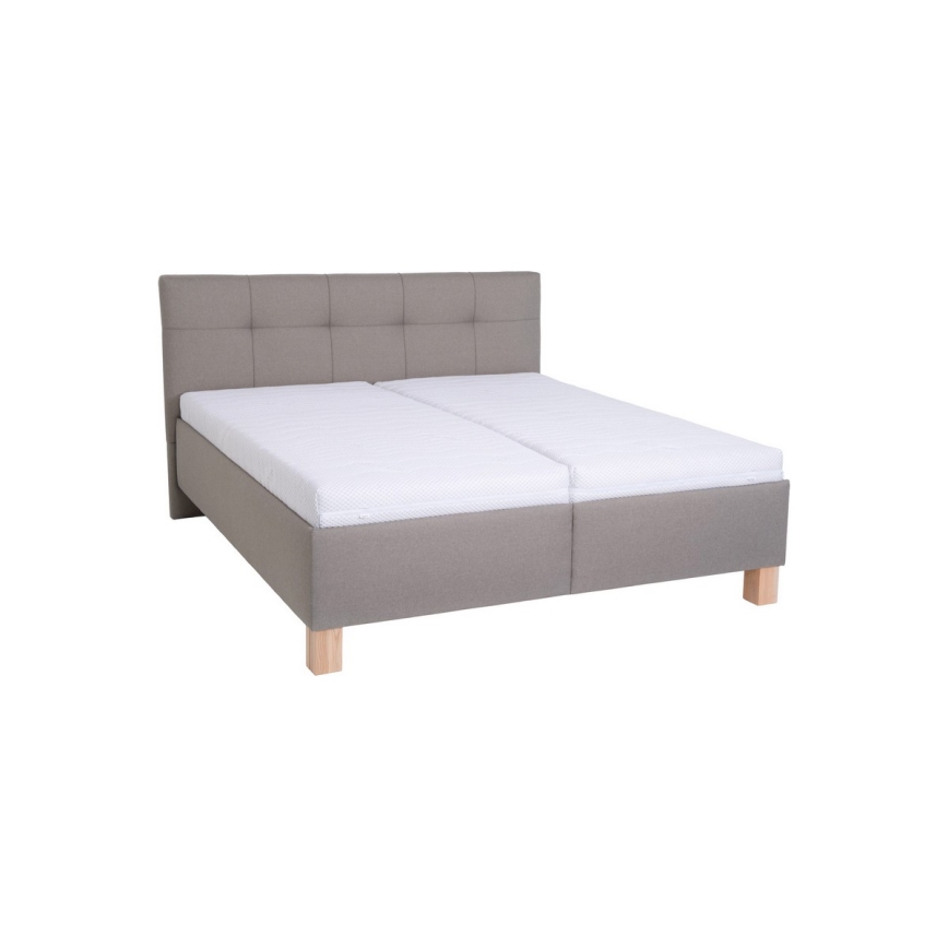 Tapecirani krevet MARIA 160x200 cm s madracem i spremištem, taupe
