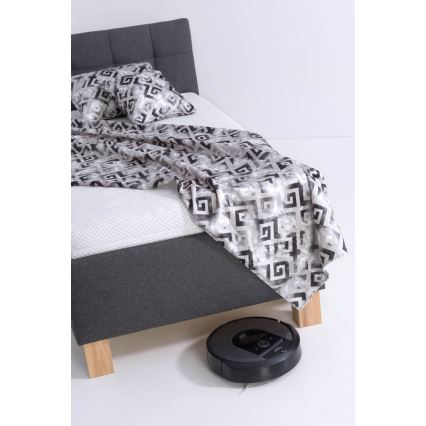 Tapecirani krevet MARIA ONE 90x200 cm s madracem i spremištem, sivi