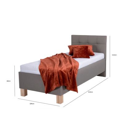Tapecirani krevet s madracem i spremišnim prostorom MARIA ONE 90x200 cm u boji taupe