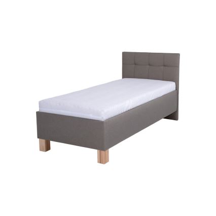 Tapecirani krevet MARIA ONE s madracom i spremištem 90x200 cm taupe