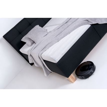 Tapecirani krevet MARIA s madracem i spremištem, 160 x 200 cm, antracit