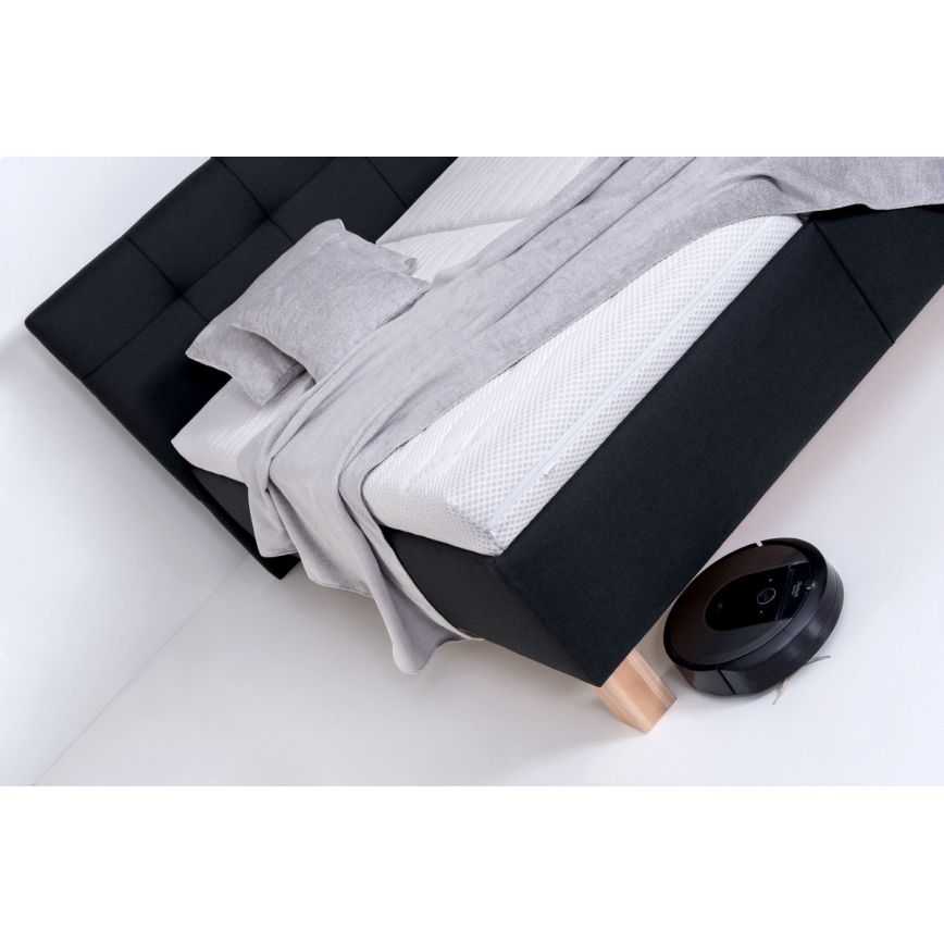 Tapecirani krevet MARIA s madracem i spremištem, 160 x 200 cm, antracit