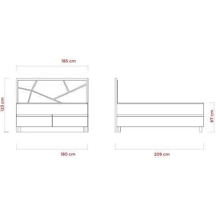 Tapecirani krevet NAOMI 180x200 cm s madracima i spremištem bež