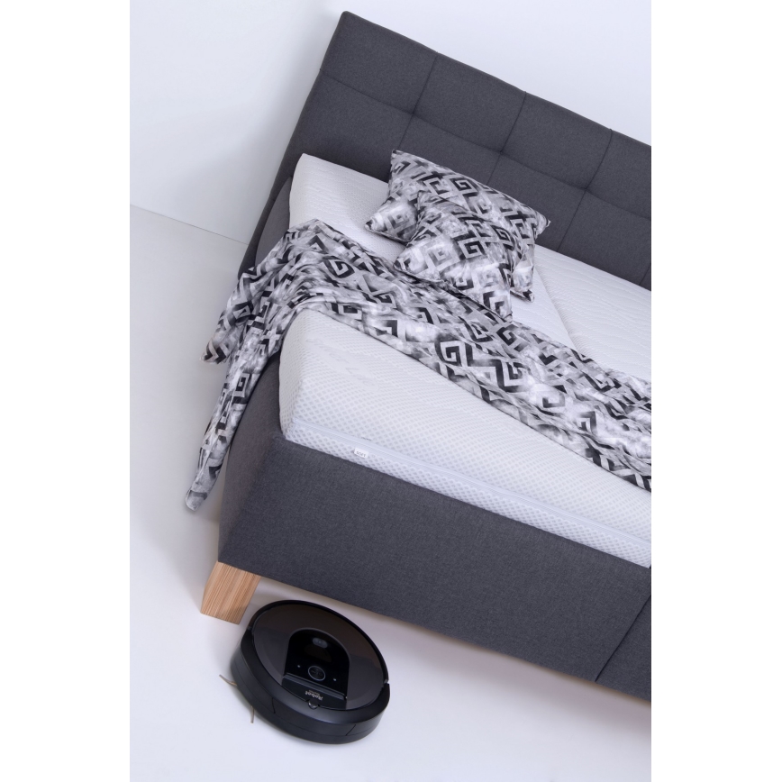 Tapecirani krevet s madracem i prostorom za pohranu MARIA 160x200 cm siva