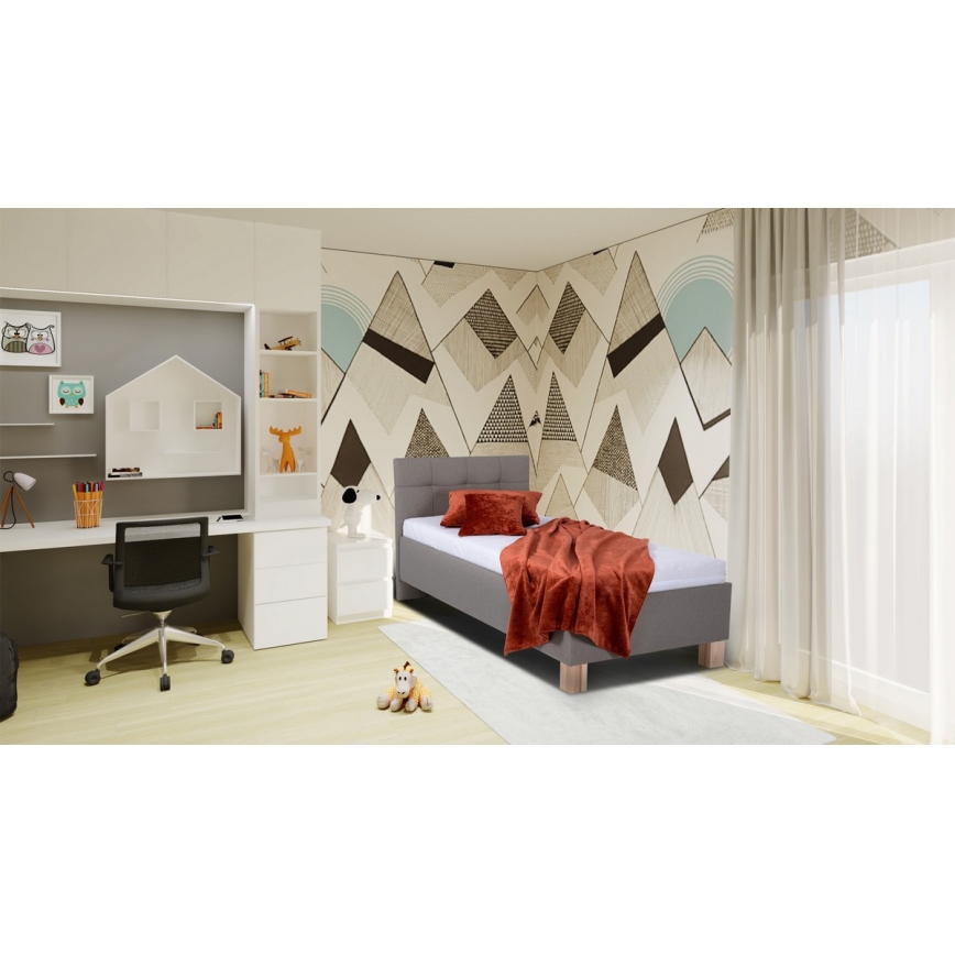 Tapecirani krevet s madracem i prostorom za pohranu MARIA ONE 90x200 cm taupe