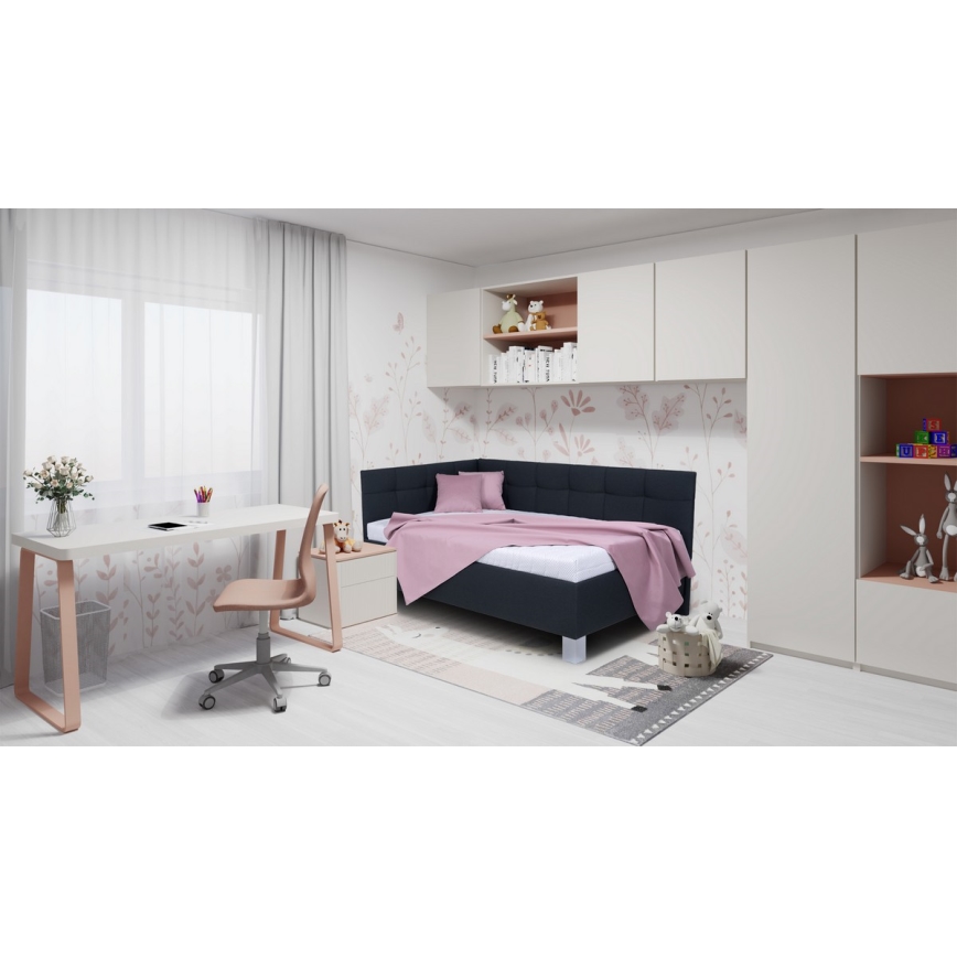 Tapecirani krevet s madracem i skladišnim prostorom MARIA PETITE 120x200 cm antracit