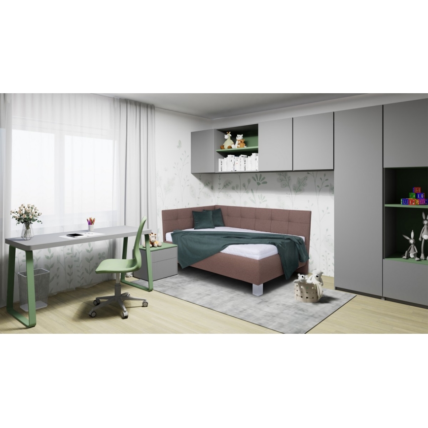 Tapecirani krevet s madracem i skladišnim prostorom MARIA PETITE 120x200 cm smeđa